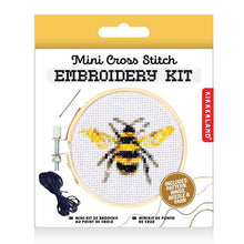 Load image into Gallery viewer, Bee Mini Cross Stitch Embroidery Kit