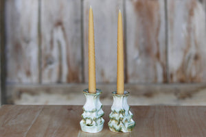 10" Swirl Taper / Candlestick / Dinner Candle  / Beeswax: White
