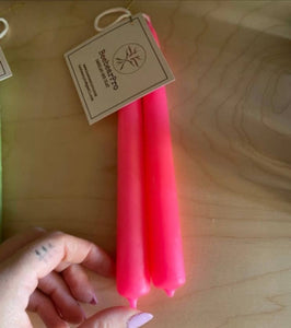 7" Taper Candle / Candlestick / Dinner Candle / Beeswax: Lime green