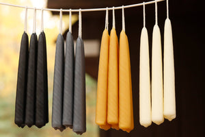 7" Taper Candle / Candlestick / Dinner Candle / Beeswax: Black